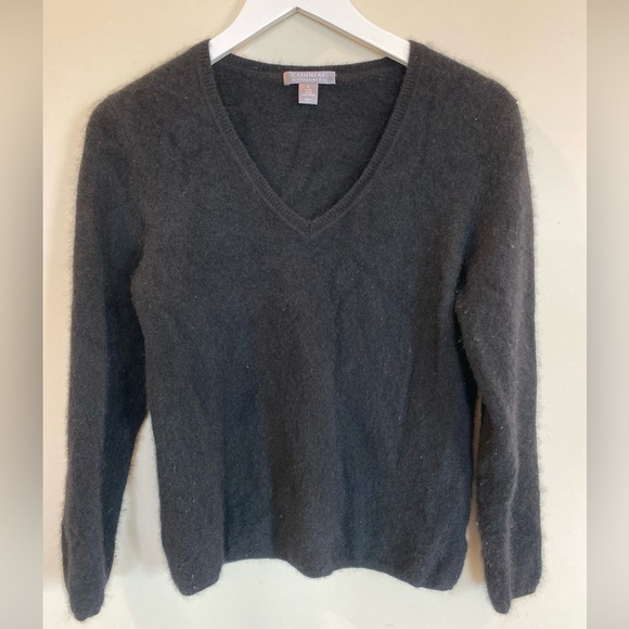 Charter Club Sweaters - Cashmere by Charter Club 2 Ply 100% Cashmere V Neck Sweater Black Large